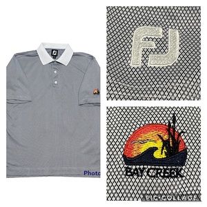Footjoy Golf Club Polo Bay Creek Geometric Grey Men’s Size Large